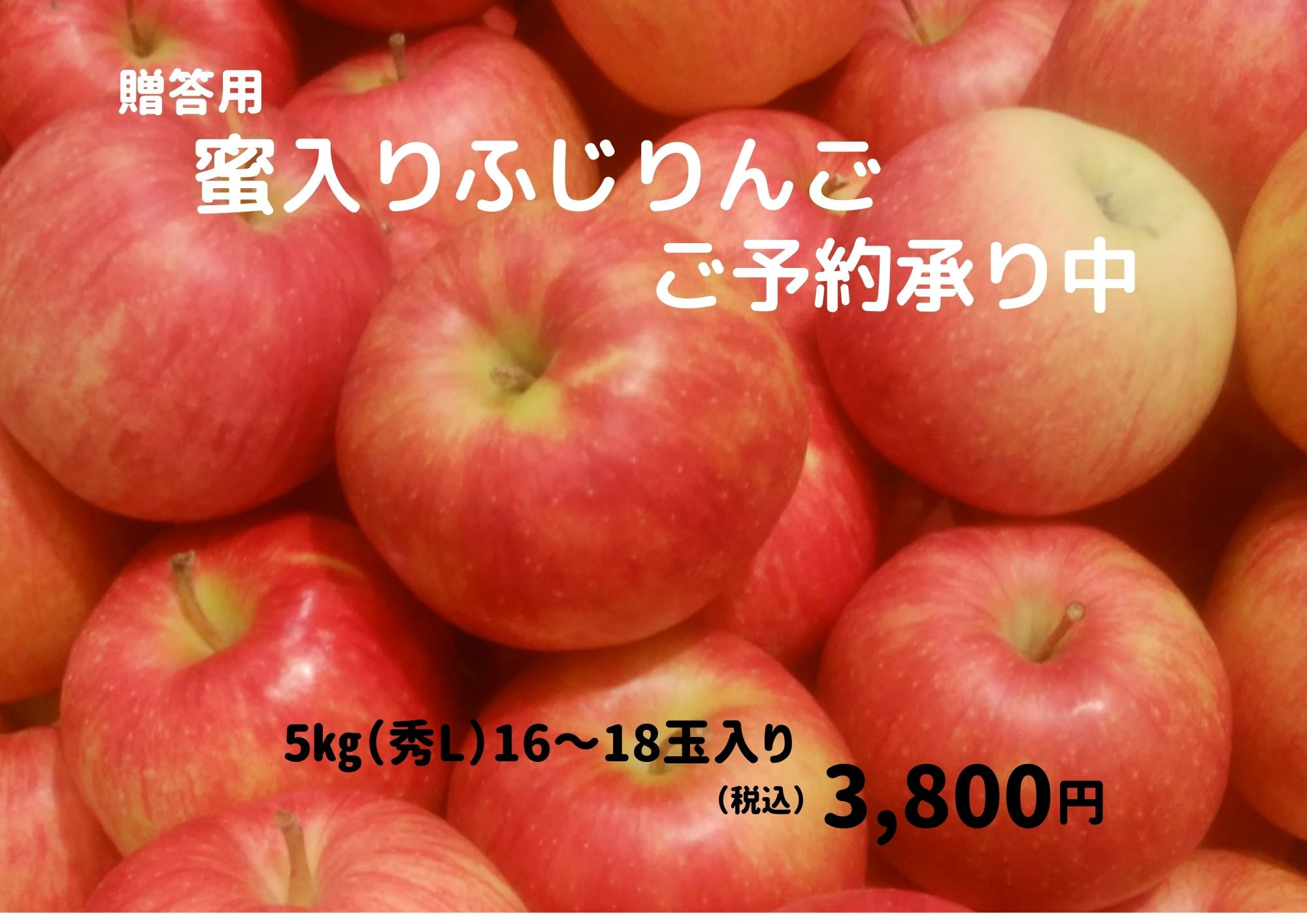 東根産　蜜入りふじりんごご予約承り中