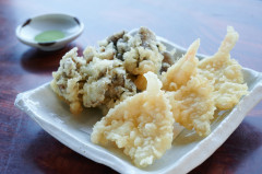 イトヨリと檜原舞茸の天ぷらセット