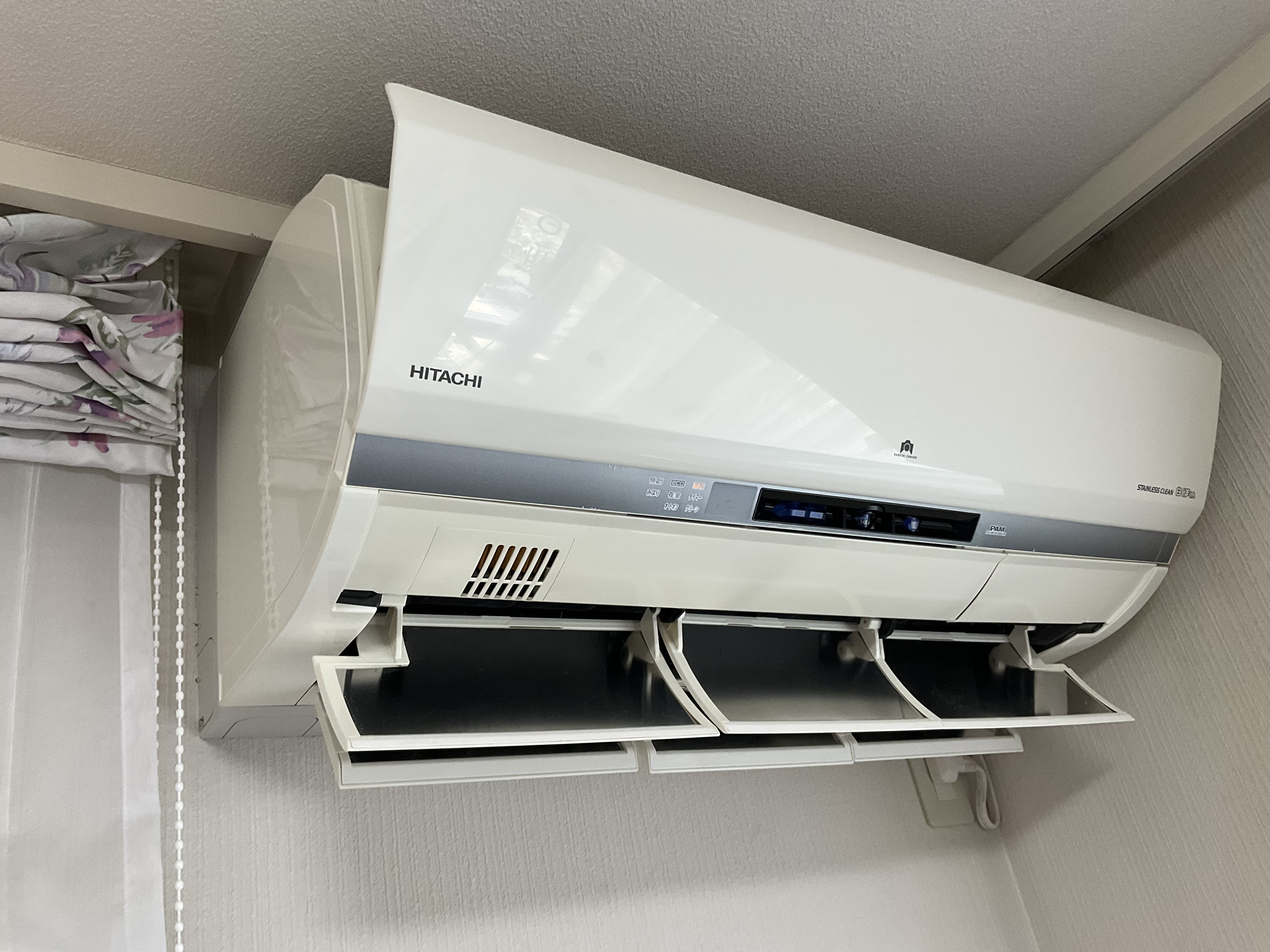 エアコン 日立 14畳用 掃除機能付 分解クリーニング済 - 兵庫県の家電