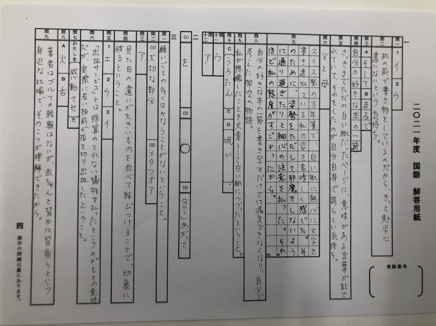 21雙葉中学入試解答速報国語 22年中学受験対策 埼京 の中学受験国語教室 国語専門家庭教師