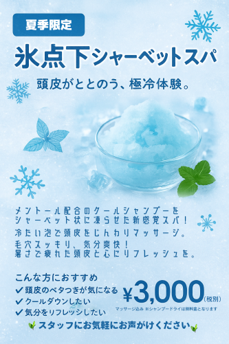 【夏季限定】新感覚！シャーベットスパ