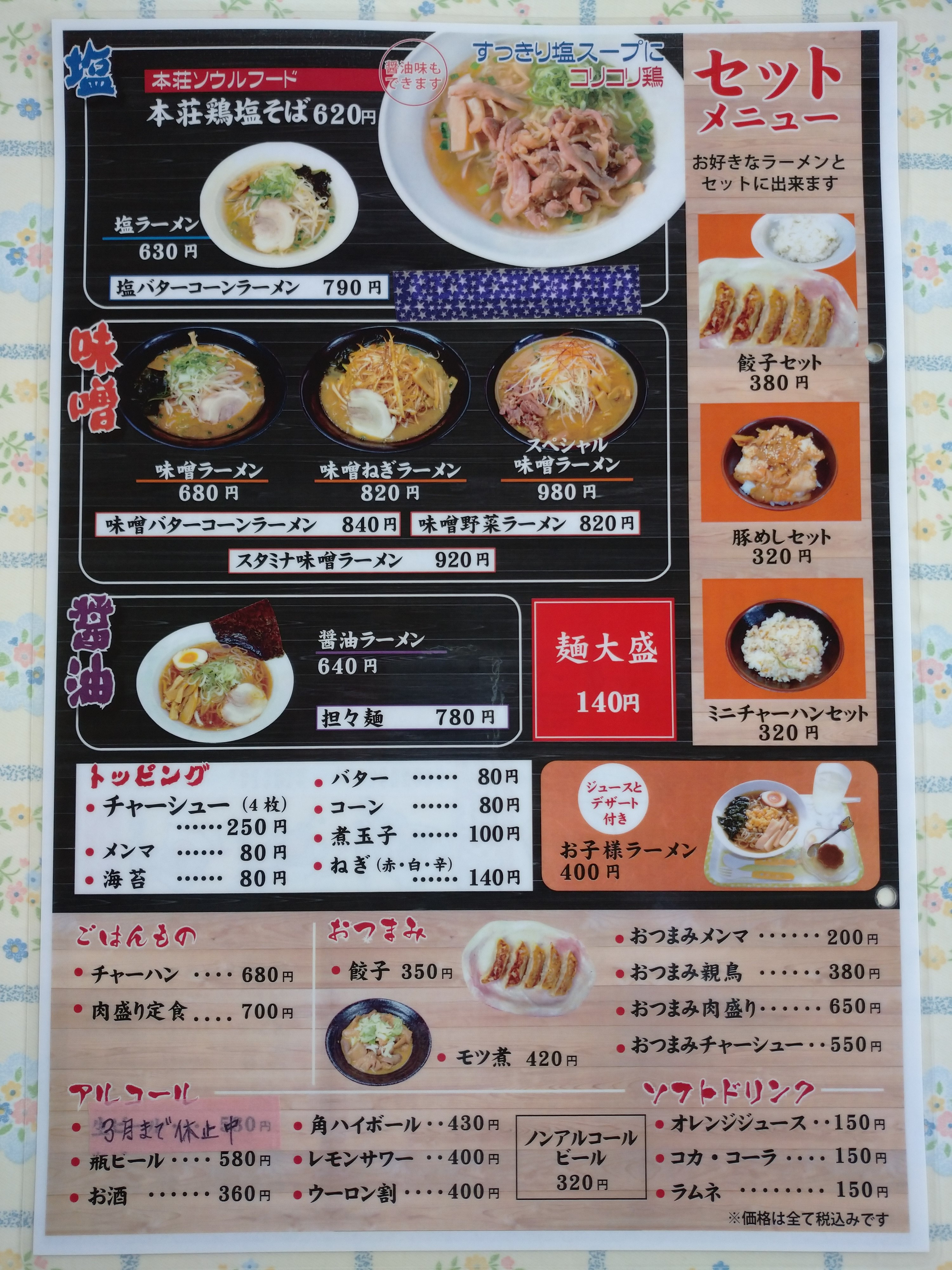 メニュー - ラーメンいちばん星