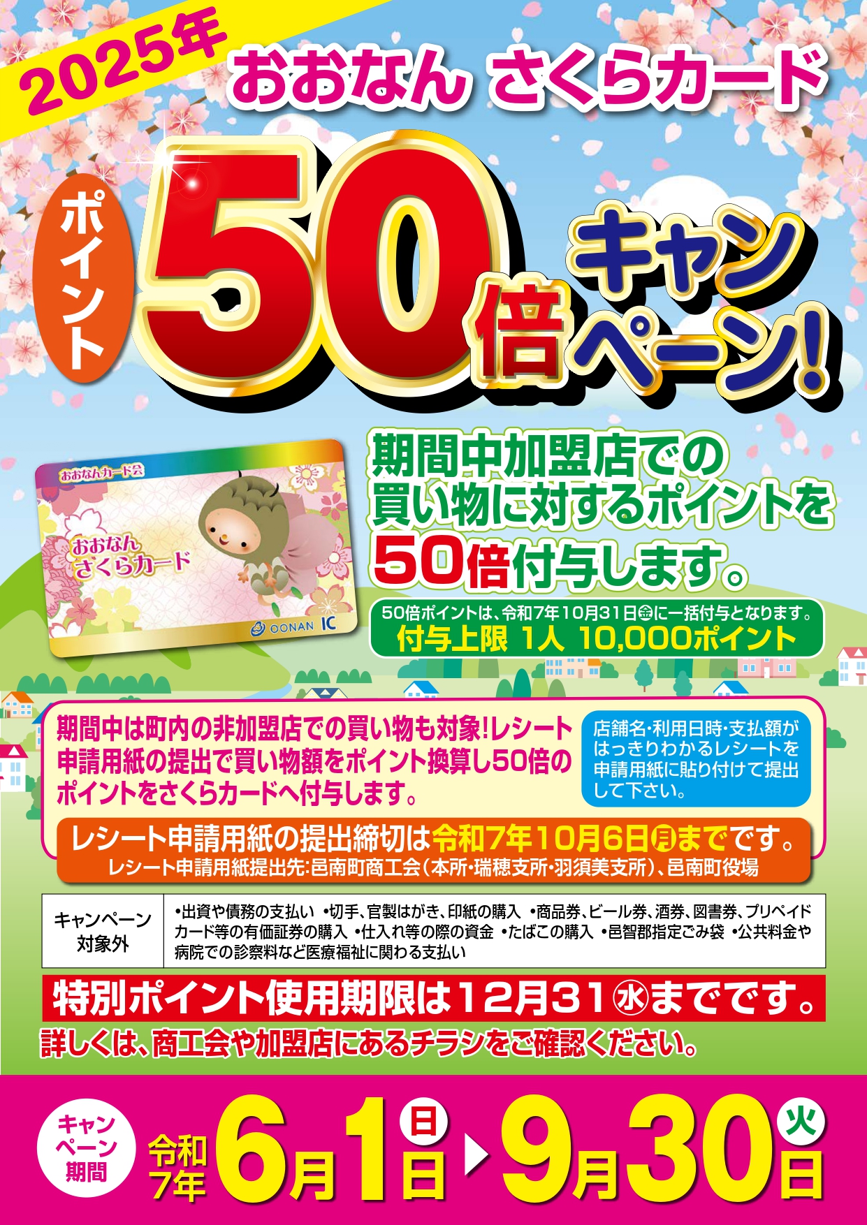 🔔各種キャンペーン等おしらせ - 「おおなん さくらカード公式サイト」