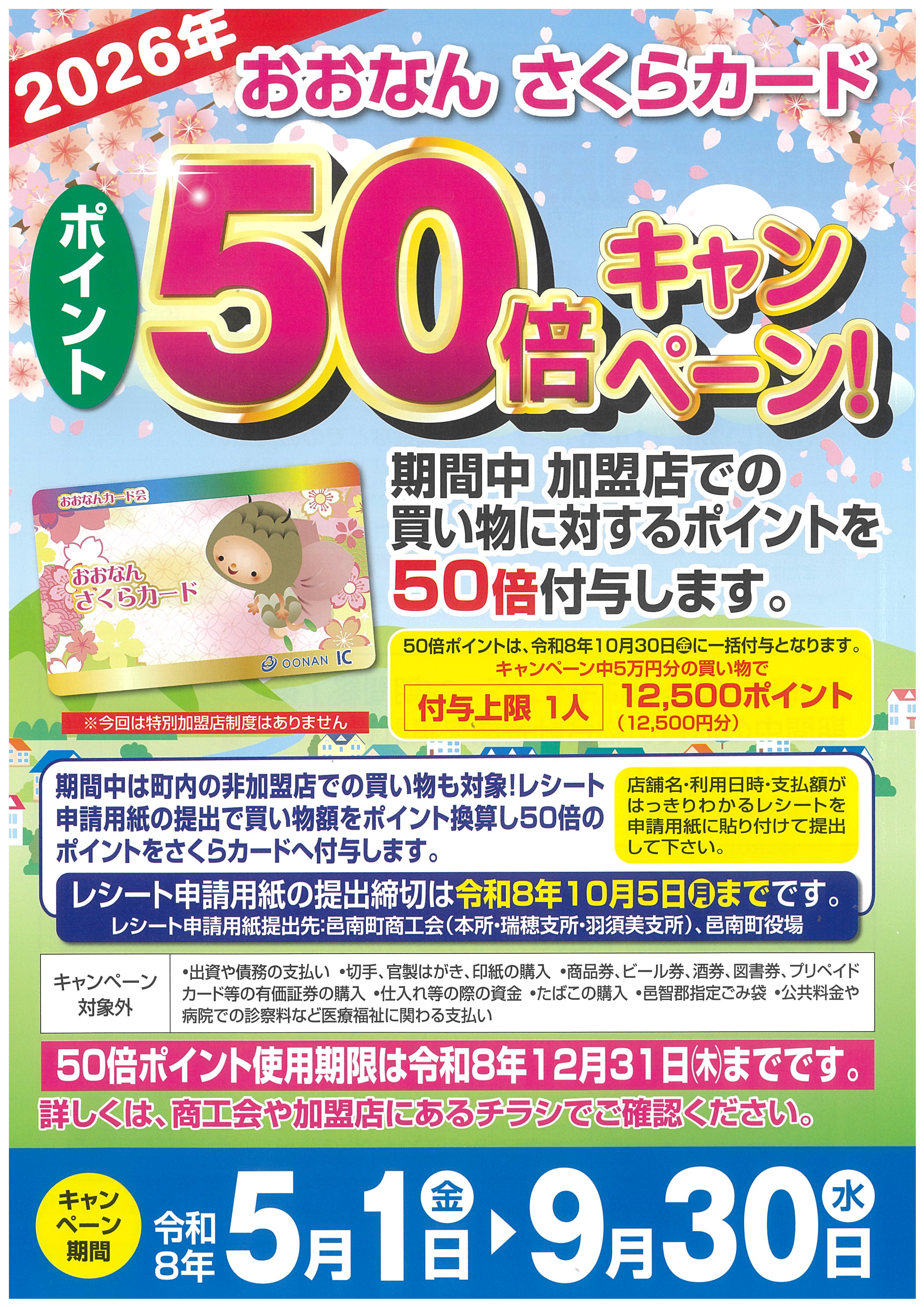 🔔各種おしらせ - 「おおなん さくらカード公式サイト」