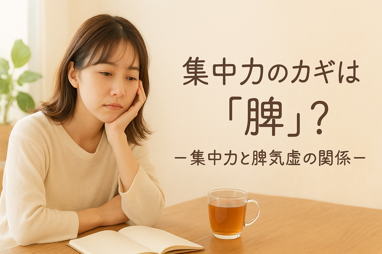noteへの記事掲載【くらしの東洋医学　鍼灸で元気に】集中力のカギは「脾（ひ）」？ー集中力と脾気虚の関係