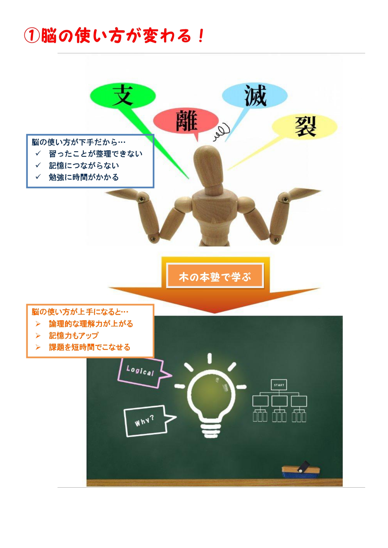 特色ある授業内容 木の本塾