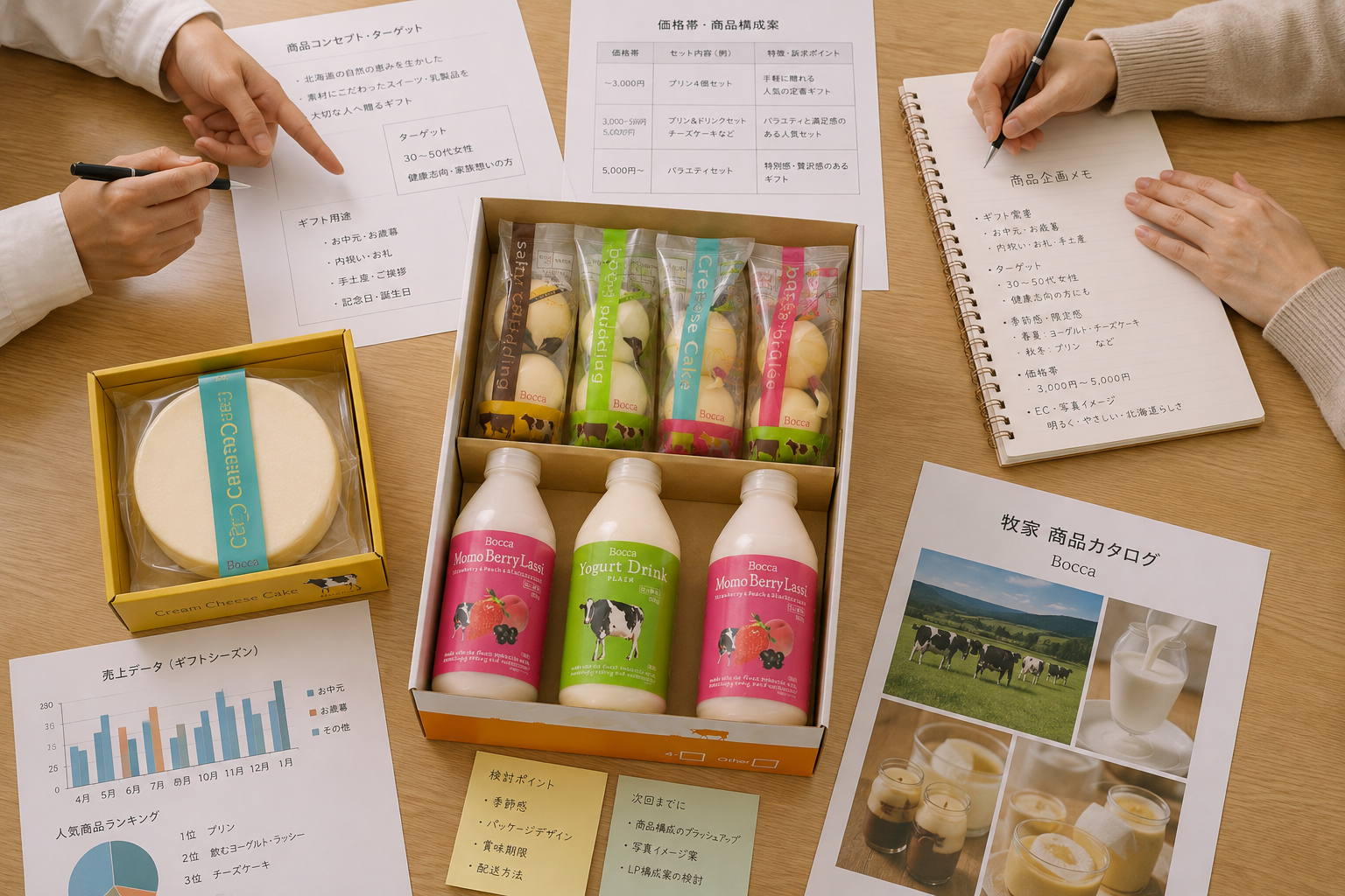 北海道商品の選定とギフト商品の企画