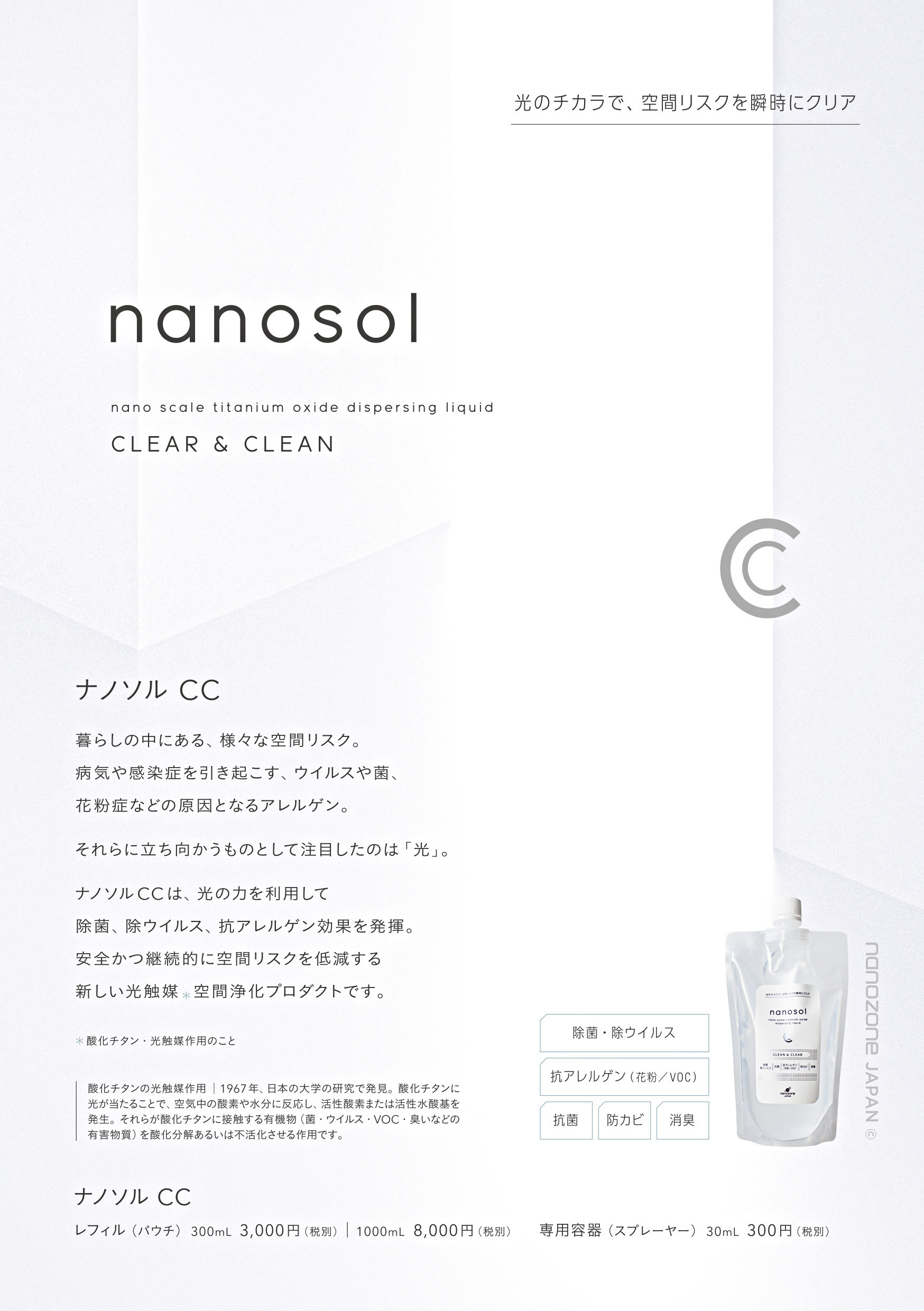 家庭用に改良されたナノソルCCもあります。