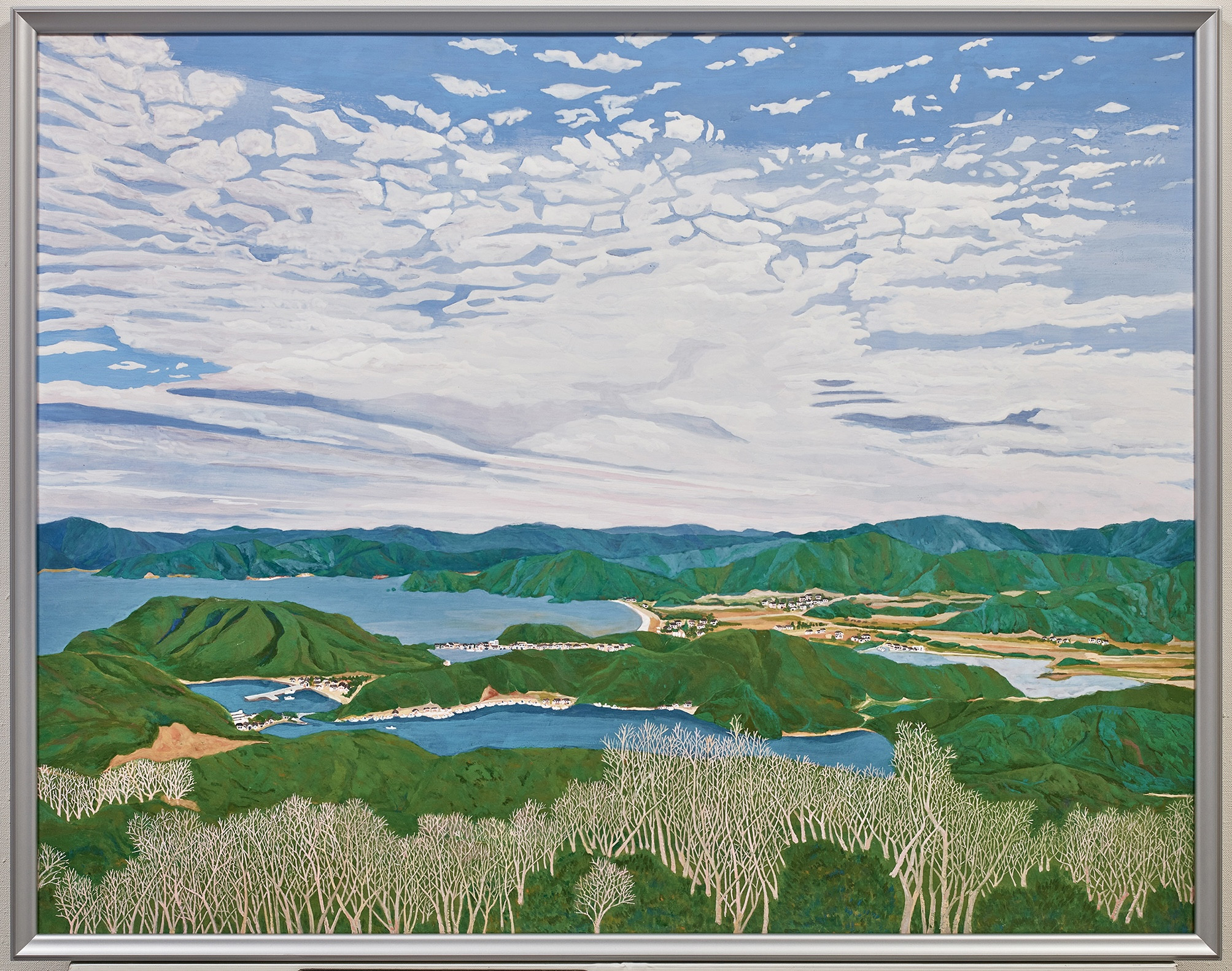 絵画 自然風景 海 湖 森 山 - 美術品