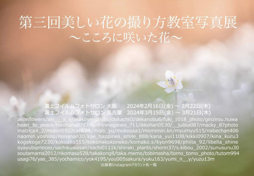 第三回美しい花の撮り方教室写真展〜こころに咲いた花〜