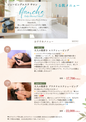 ベージュ　グリーン　ナチュラル　エステサロン　広告　チラシ　A4 (9).png