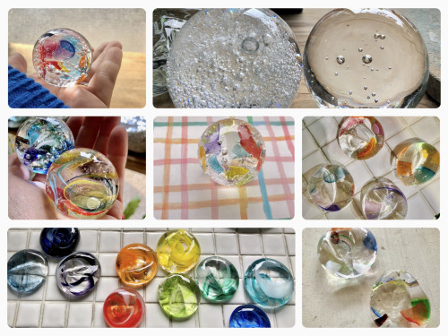 箸置き（マーブル、カケラ）、大きなビー玉　￥2750-