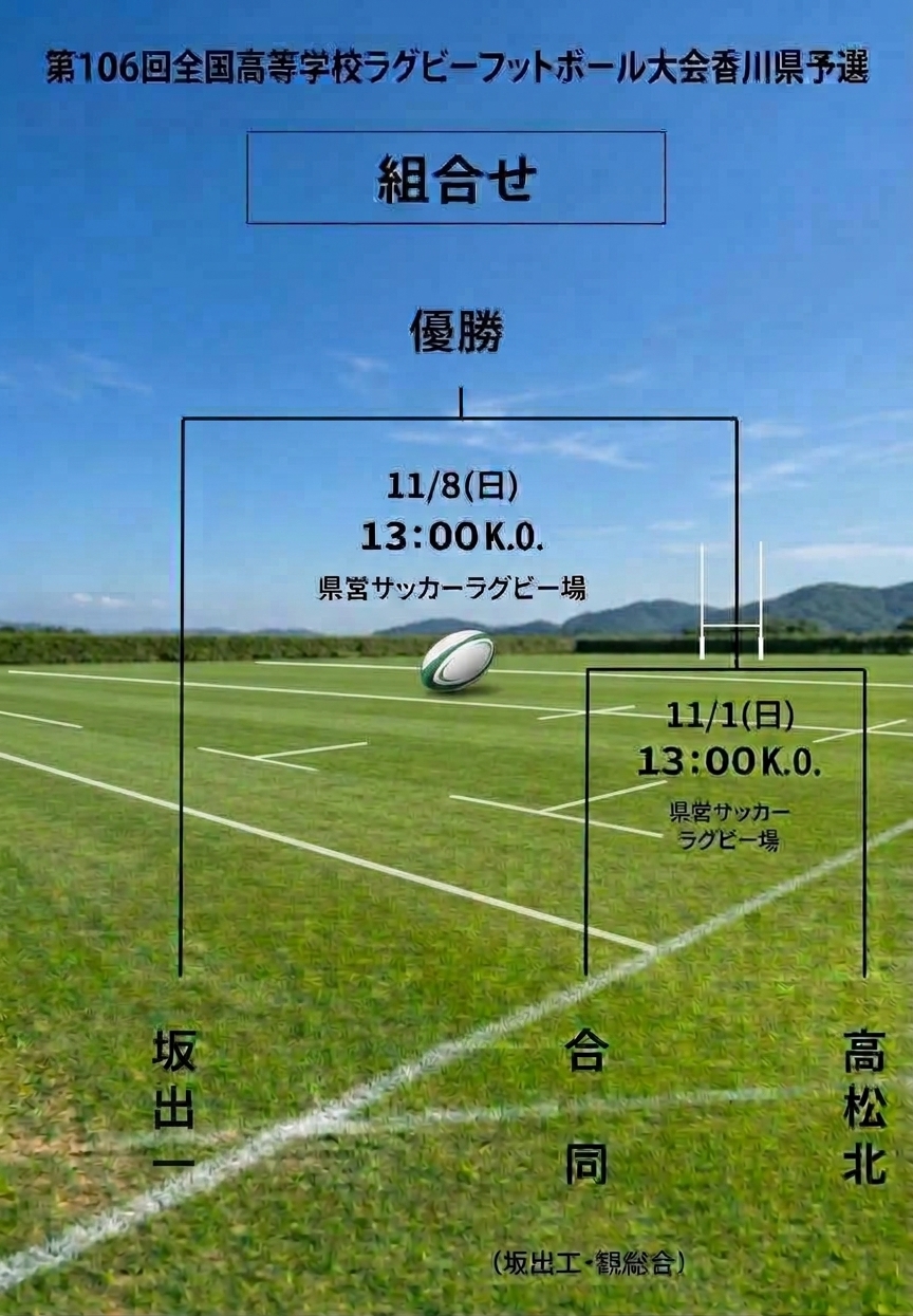 第106回全国ラグビー大会香川県予選組合せ