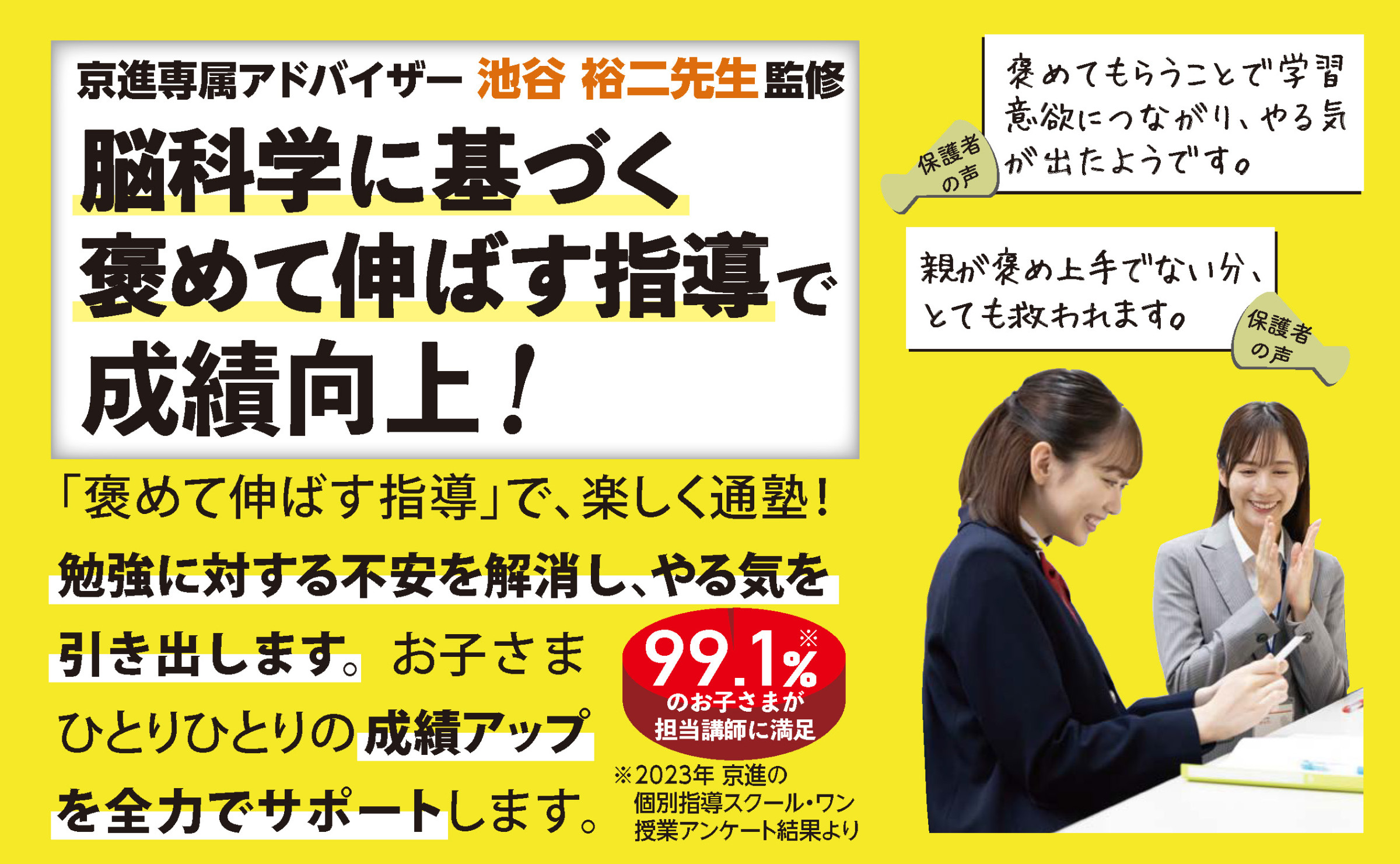 ほめる指導でやる気アップ