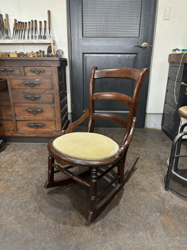 椅子の張り替え 業者 籐 布張り ロッキングチェア 修理