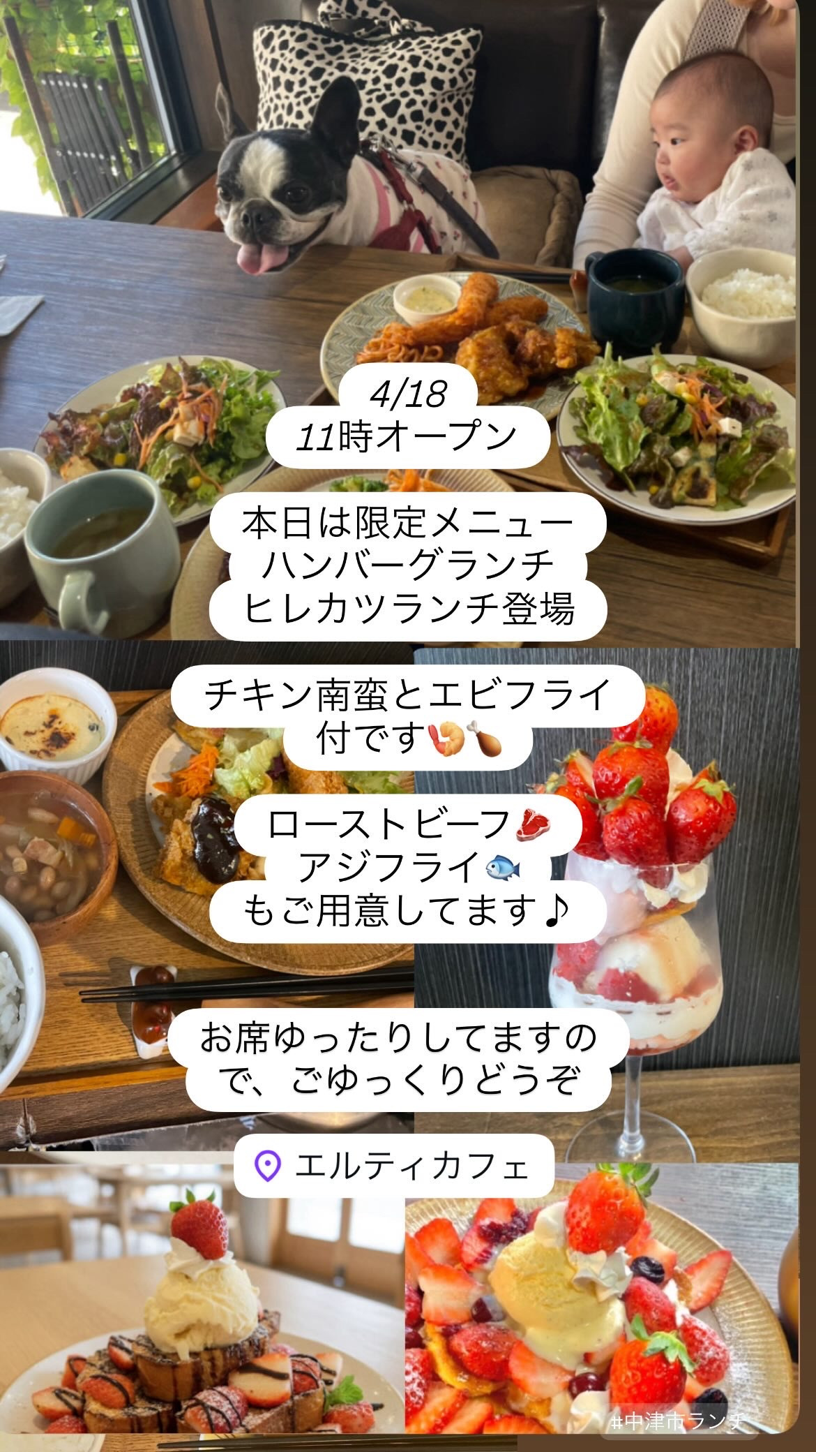 4/18  11時オープン！週末は限定メニューハンバーグランチ、ヒレカツランチをどうぞ