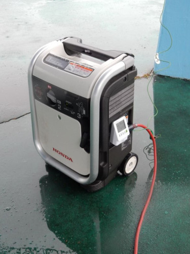 カセットボンベ発電機での稼働試験.JPG