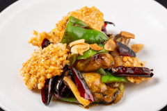 牡蠣とおこげの甘辛四川ソース炒め