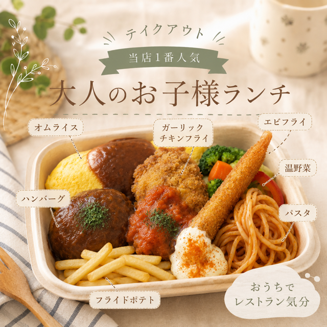 大人のお子様ランチ（ふわとろオムライスに変更可）