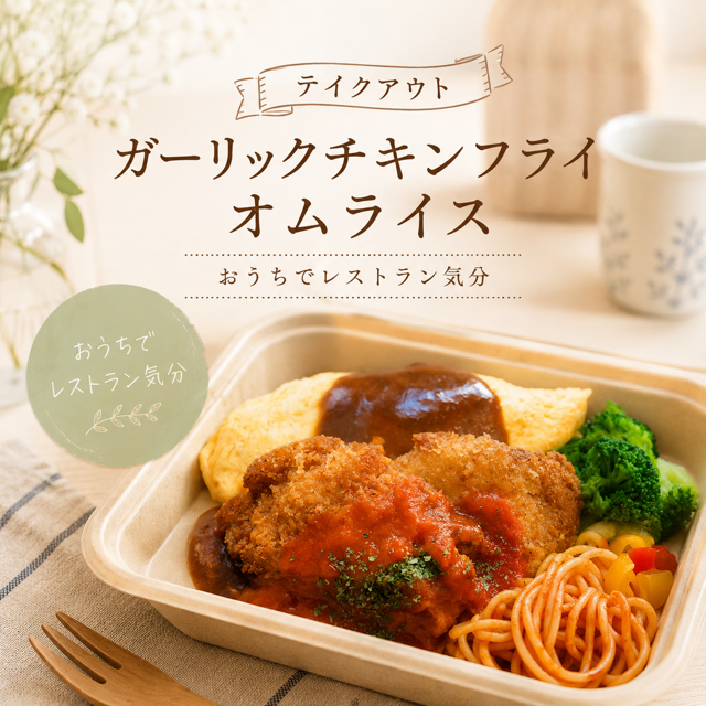 ガーリックチキンフライオムライス（ふわとろオムライスに変更可）