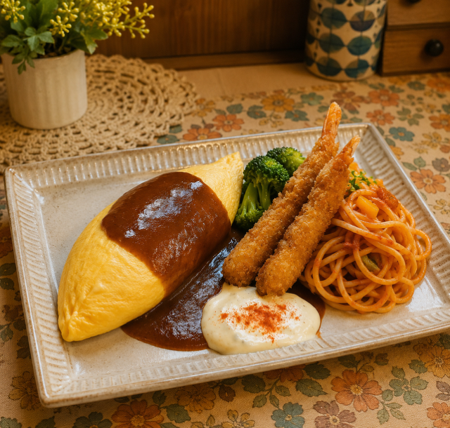 エビフライオムライス（ふわとろオムライスに変更可）