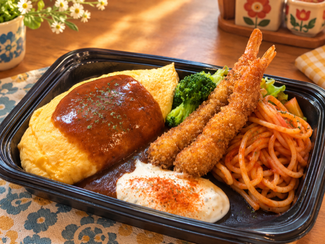 エビフライオムライス（ふわとろオムライスに変更可）