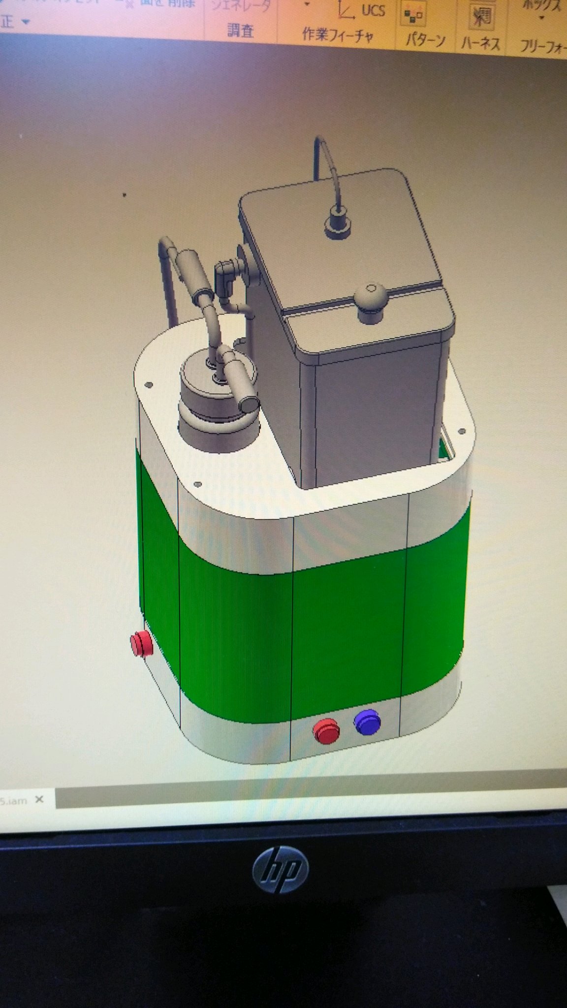 水素ガス吸引器（緑）の３Dデータ