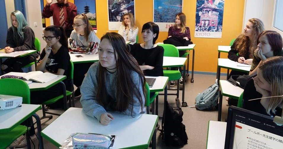 エストニア・タリンの高校での留学生説明会