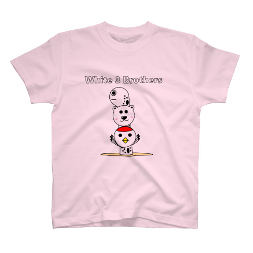 White 3 brothers Tシャツ（ピンク）.png