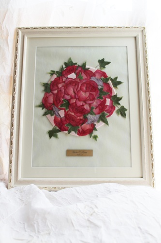 結婚式のブーケを押し花額に Atelier Rosemary