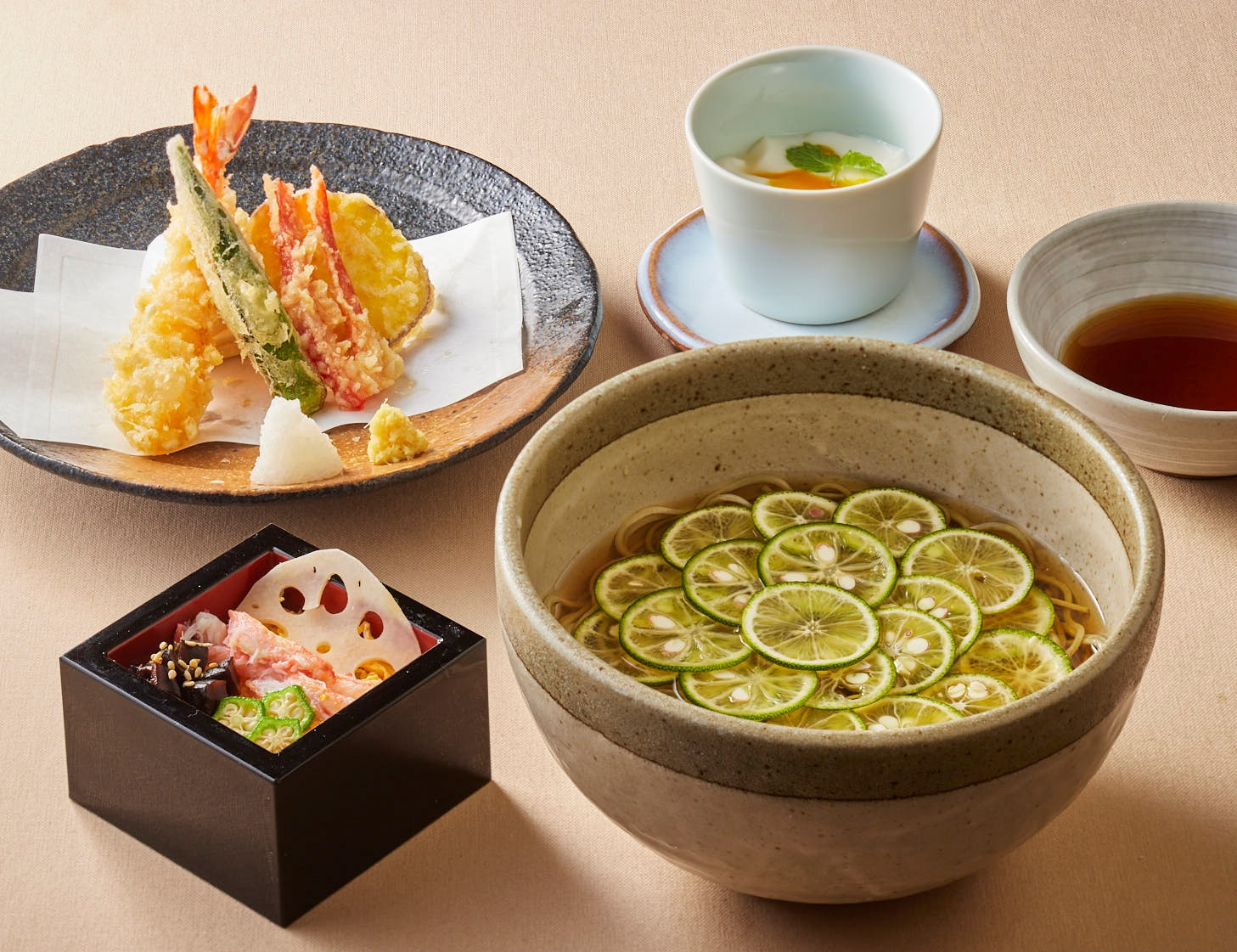 【４/13～（予定）京都宇治抹茶をたっぷりと】茶そば御膳