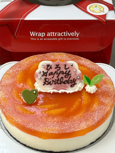 【オレンジレアチーズのバースデーケーキ♪】