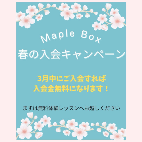 春の入会キャンペーンのお知らせ