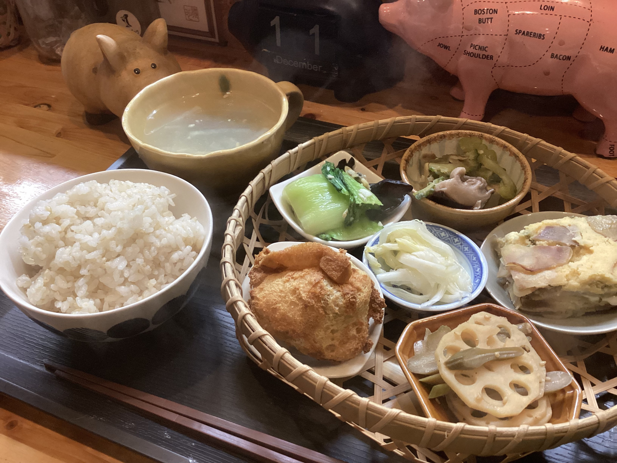 人気の竹かごランチ