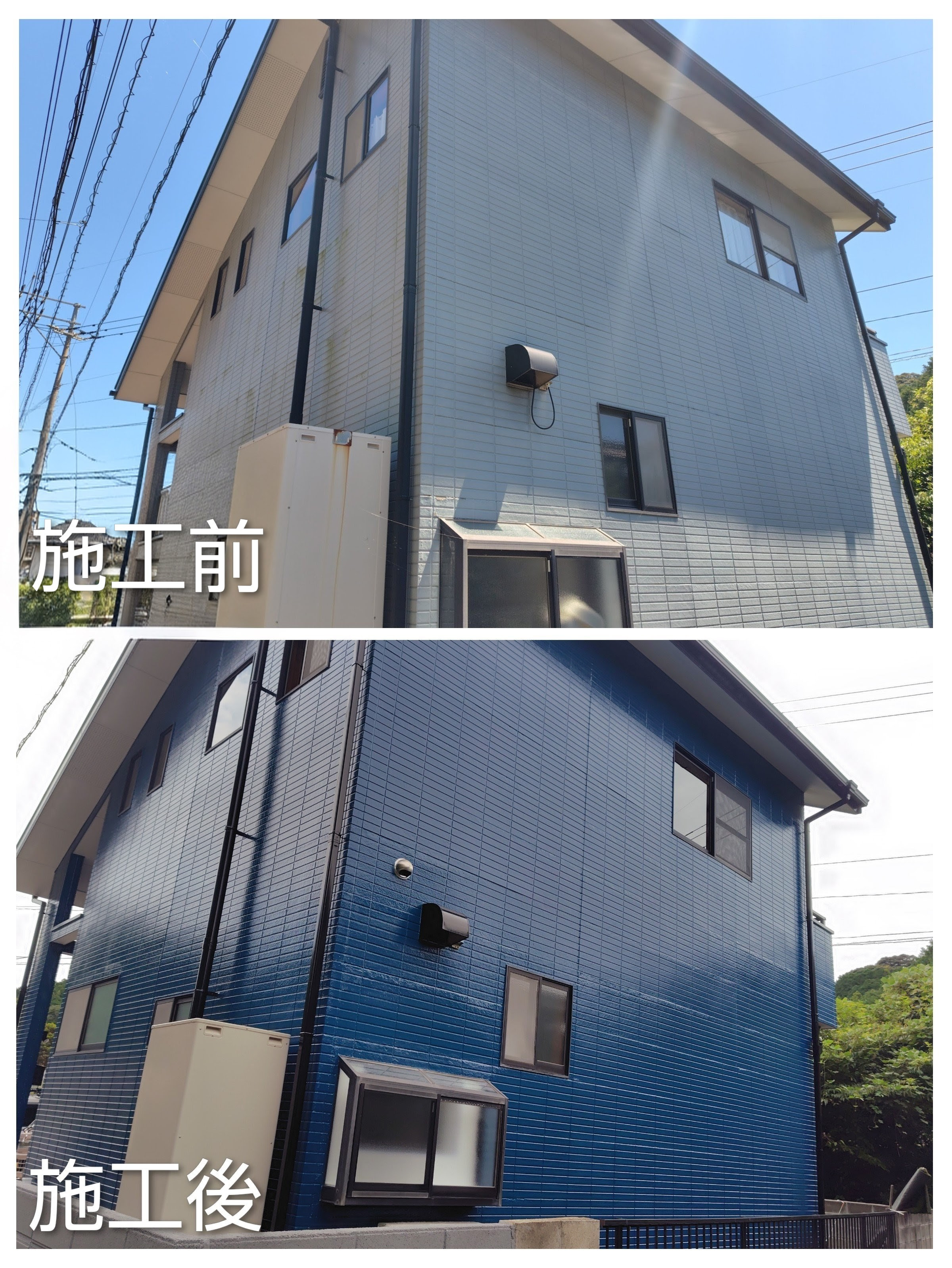 佐世保市M様邸　屋根、外壁塗装　ローラー手塗り