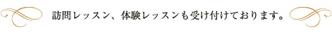 訪問レッスン、体験レッスンも受け付けております。