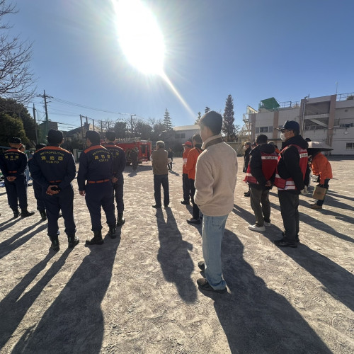 震災救援所訓練（浜田山小学校）