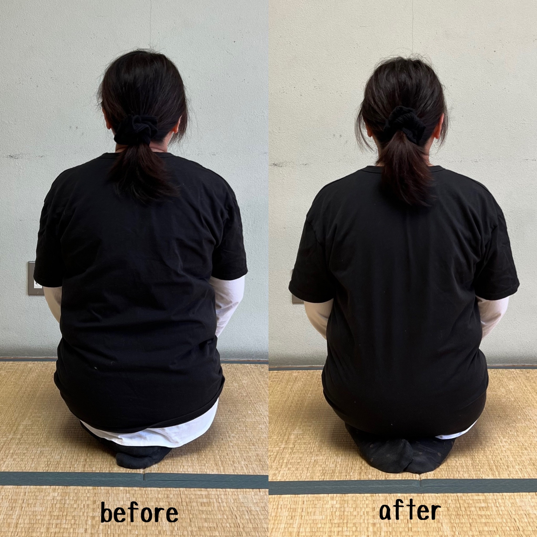 before&after「肩が落ちて、肩甲骨が仙骨方向へ」を追加しました。