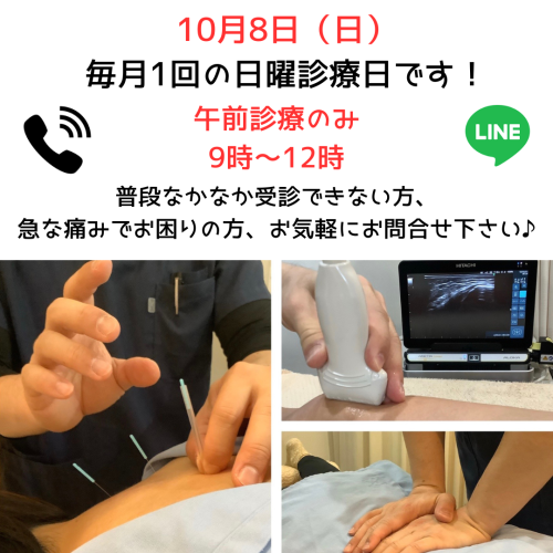 10月日曜診療のお知らせ