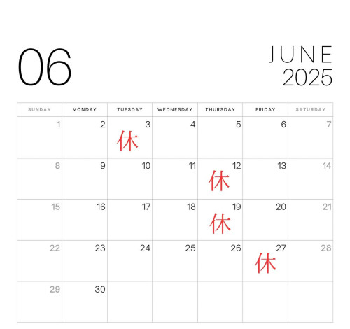 6月カレンダー