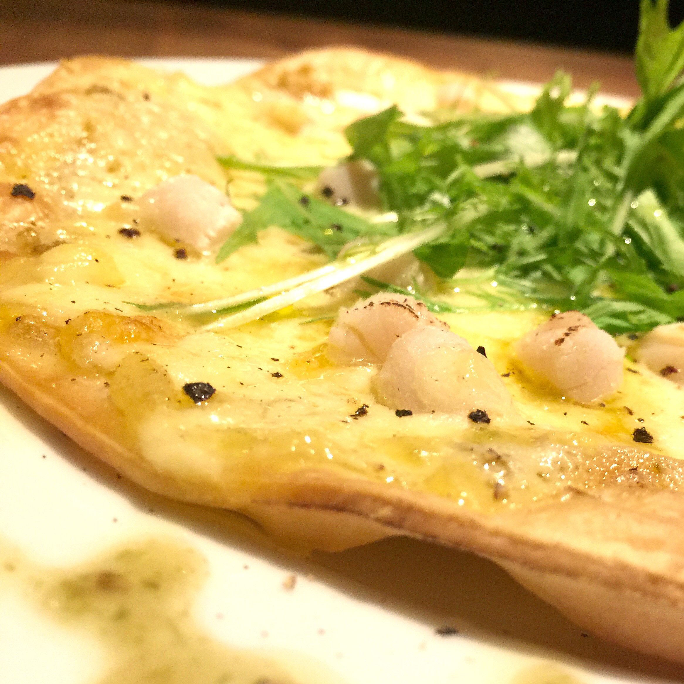 小柱と明太子のクリームピッツァ