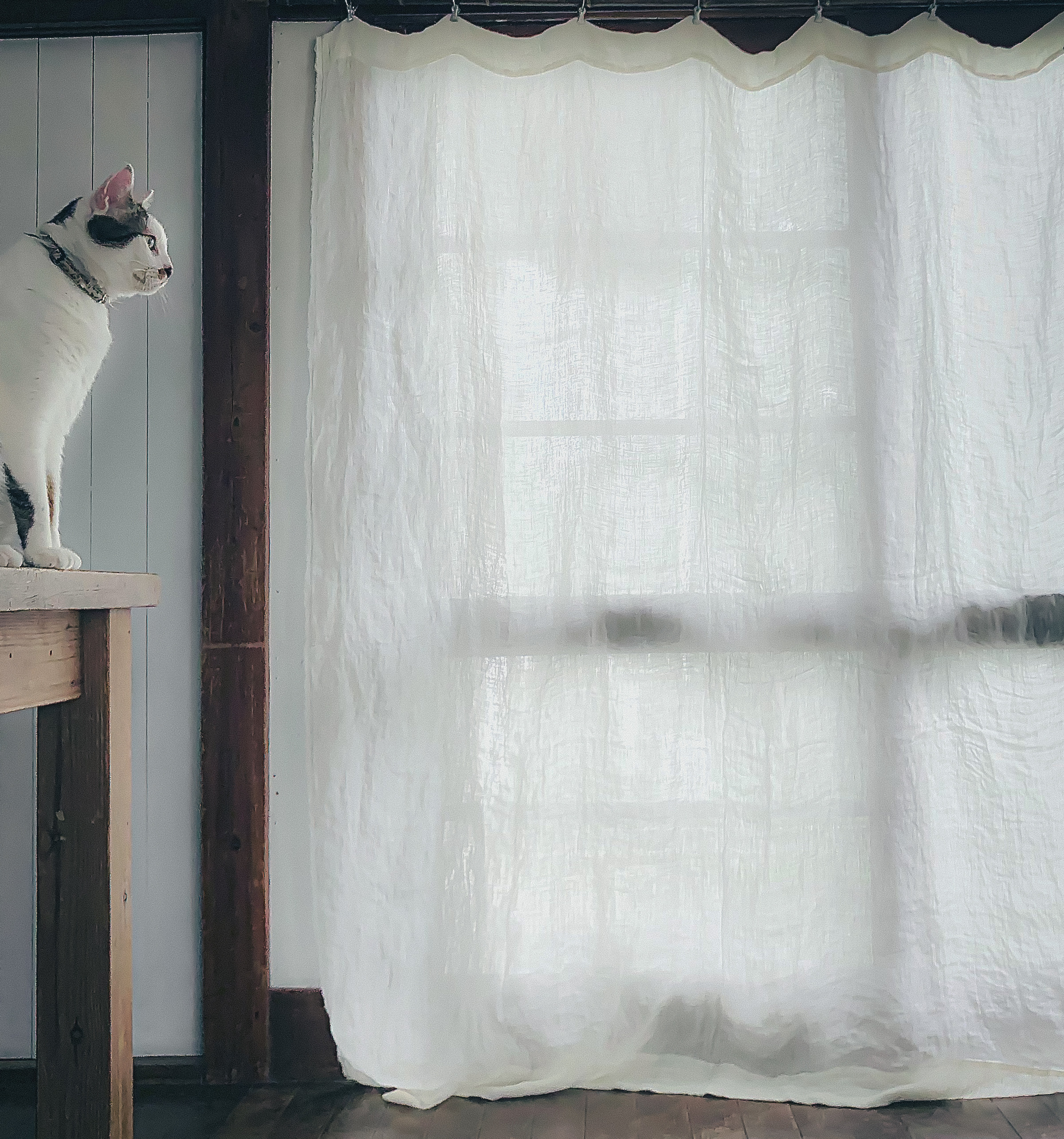 リネンダブルガーゼのふわふわパーテーション