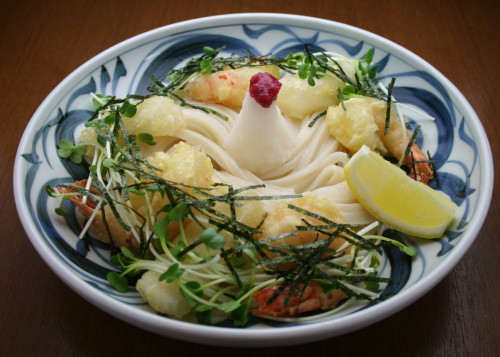 エビと揚げ餅のぶっかけ.JPG
