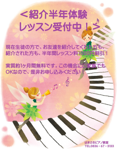 紹介半年体験レッスン