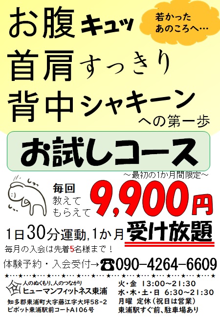 「お試しコース」ができました！