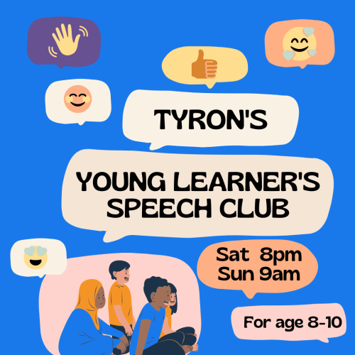 日曜へ移動しました　Sun 7pm Speech Club for age 8-10 /日曜7pm 8−10歳向けのスピーチクラス　