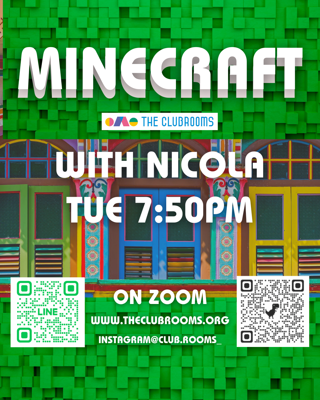 火曜7:50pmマインクラフトクラス by Nicola　（5/23金曜7pmトライアル単発参加可能！）