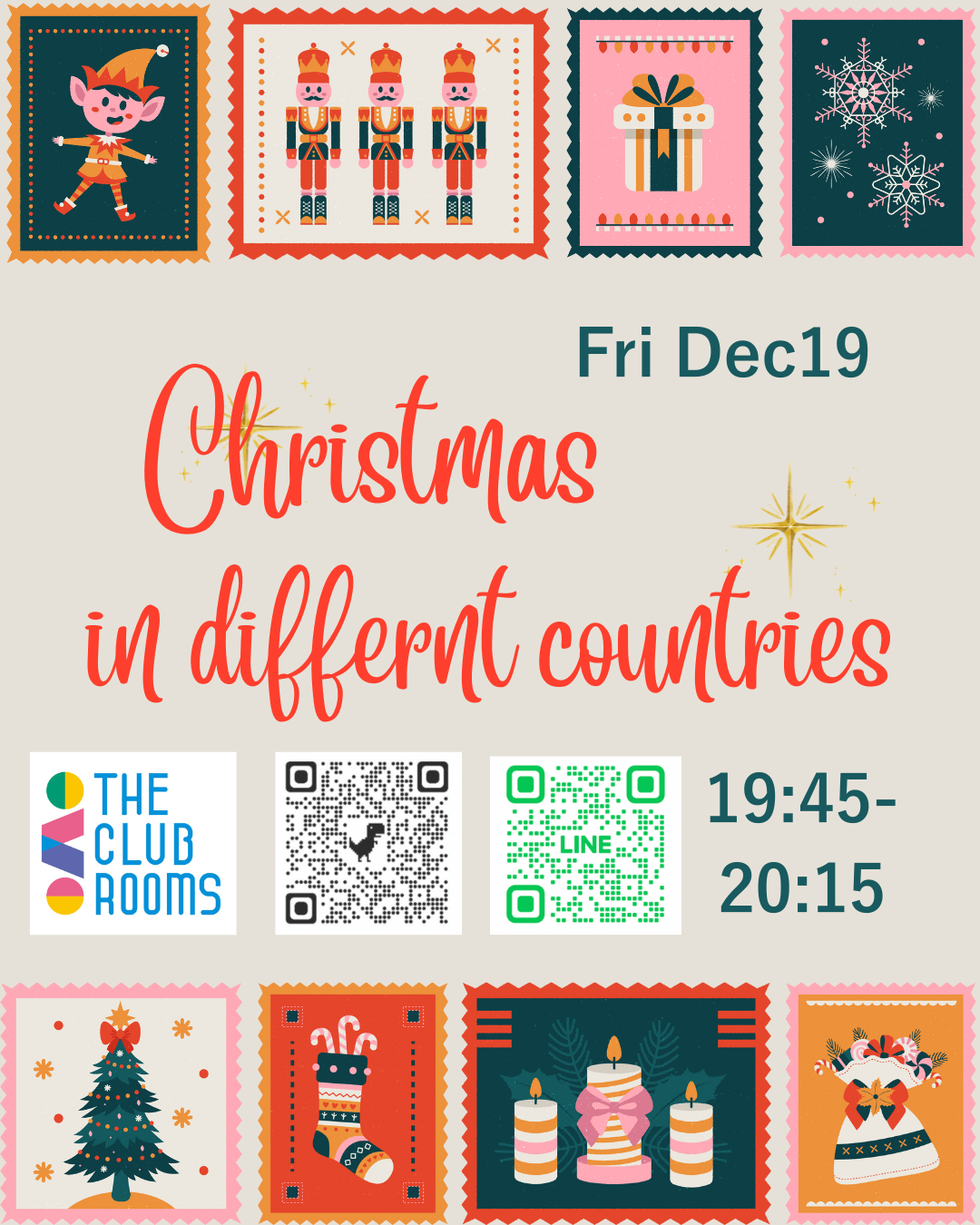 12/19(金）19:45 無料セッション Christmas in Different Countries with Elena and Miku