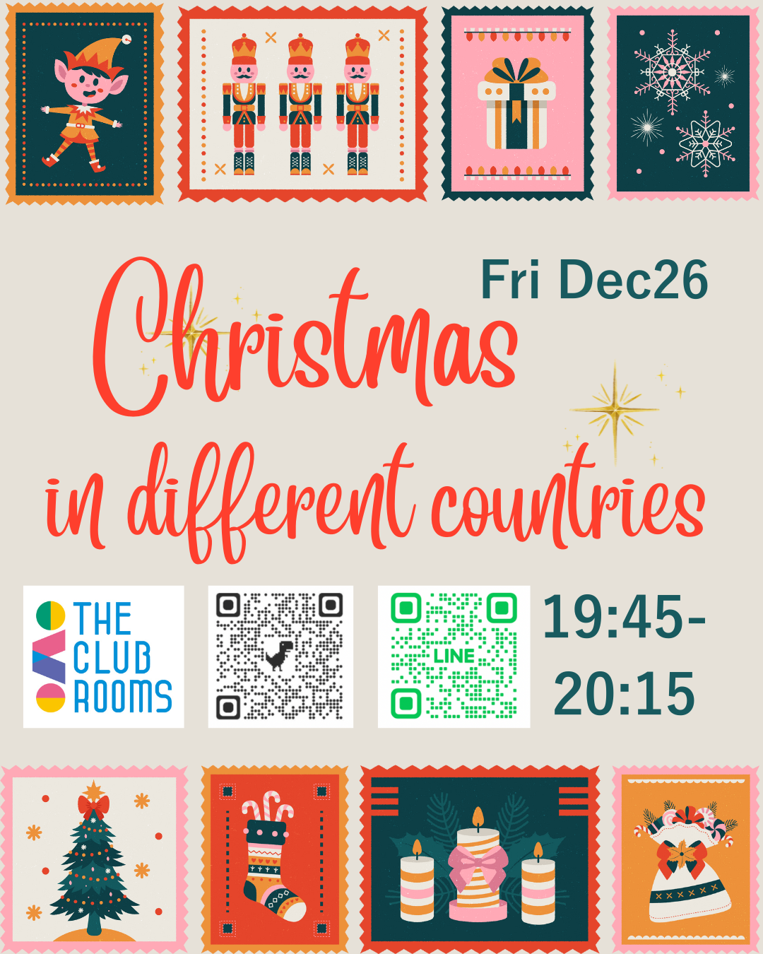 12/26(金）19:45 無料セッション Christmas in Different Countries with Elena and Miku