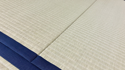 最高級畳表ひのさらさと紺無地の縁を組み合わせた一級技能士の仕事